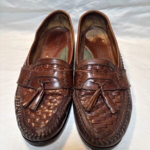 Brass Boot‎ Brown Leather Tassel Loafers Dress Shoes Size 10 M 92103 Fresh Heals